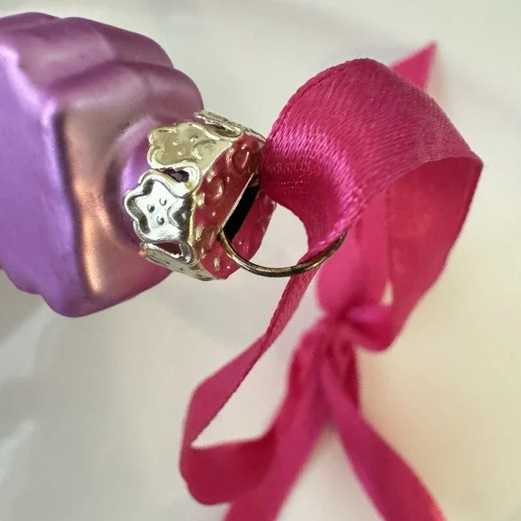 Hannah Montana Blown Glass Christmas Ornament Purple Guitar Glitter Disney - Picture 3 of 7